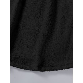 Cat Print Fuzzy Hoodie, Cute Long Sleeve Thermal Loose Sweatshirt With Pocket, Women's Clothing